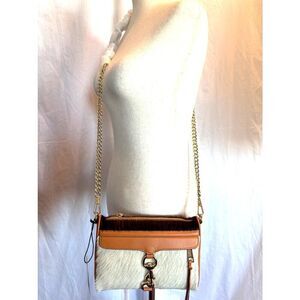 NWT Rebecca Minkoff Cross-Body Bag Purse Clutch Leather & Calf Hair RTL $245.00